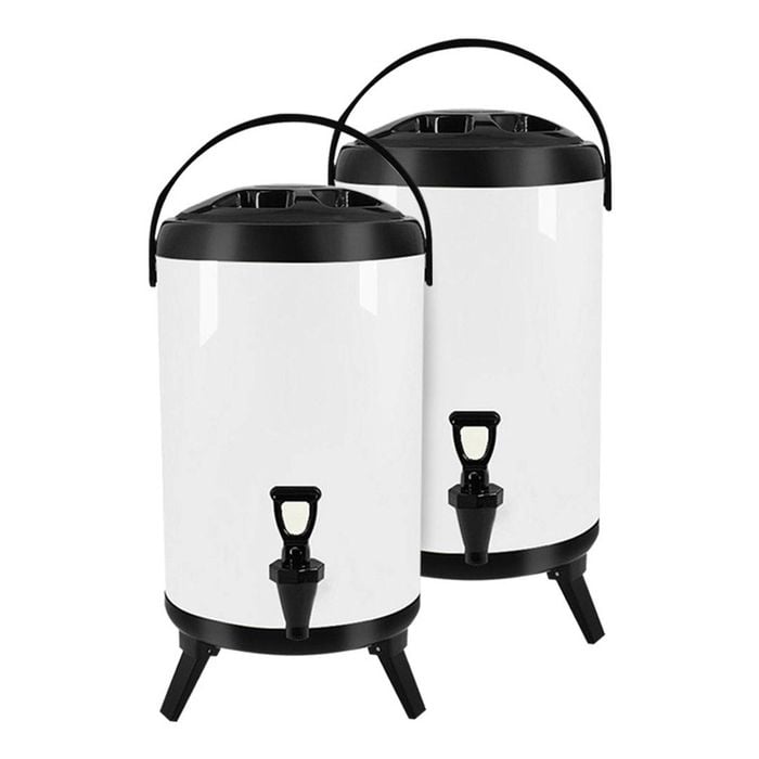 SOGA 2X Stainless Steel Insulated Beverage Dispenser with Tap 12L White