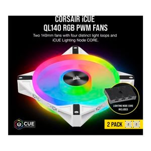 Corsair Ql140 140mm Rgb Led Fan White Dual Pack [co-9050106-ww]