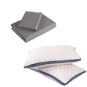 Royal Comfort 4 Piece Sheet Set & 2 Air Mesh Pillows Charcoal Double