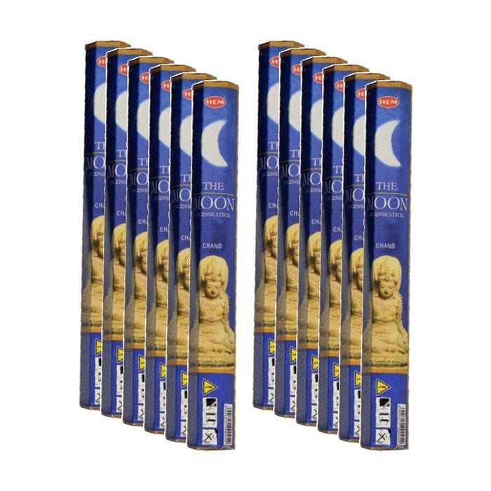 12PK HEM Home Fragrance Scented Smelling Incense Sticks Packet Set The Moon
