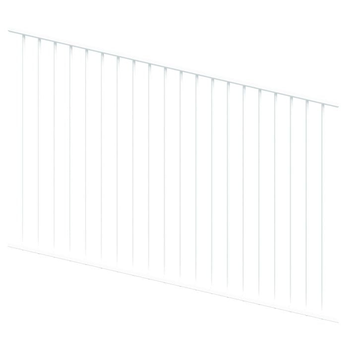 ProtectorAl 350-1200W x 1200H Pearl White Raked Up to 15º Flat Top Pool Fence Panel