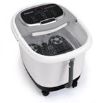 Costway Heated Foot Spa Massager w/Adjustable Shower/LED Display/Timer, Grey