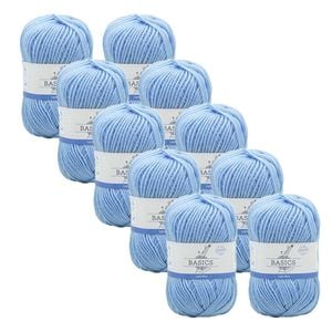 10x Malli Light  Blue Blend Basic 100g Knitting/crochet Yarn Acrylic/poly