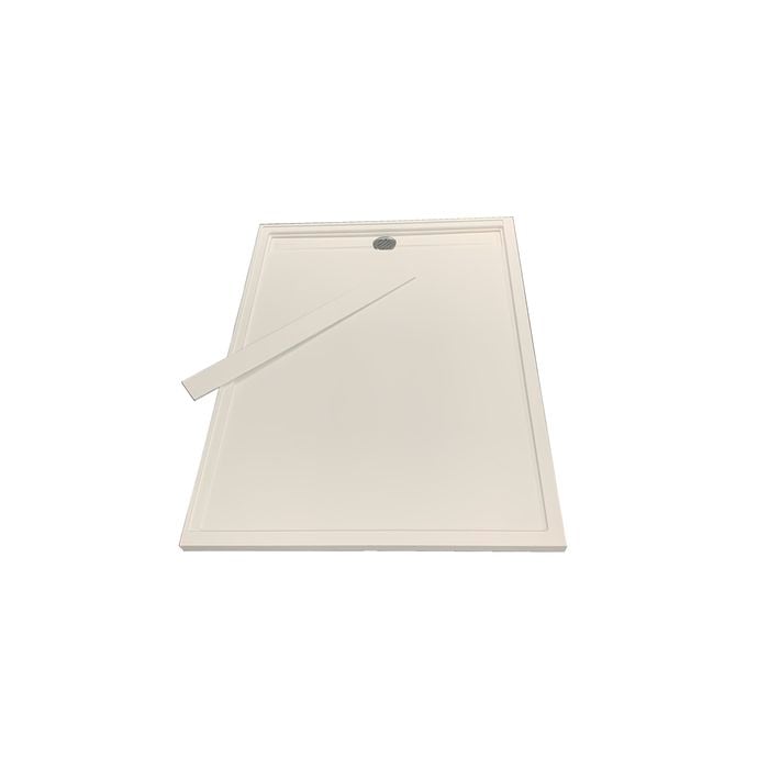 Wet Area Solutions 900 x 1200mm White Rear Channel Solid Surface Shower Base