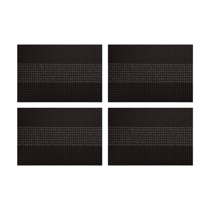 4pk Maxwell & Williams 45x30 Cm Table Accents Woven Lurex Placemat - Black