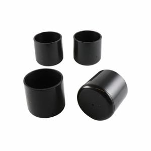 Surface Gard 32mm Black Round Plastic External Chair Tip - 4 Pack