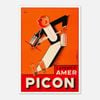 Galrie Amer Picon Vintage Waiter Advertising Poster-French Aperitif Art Print Home Decor, Poster Only, A4 21 x 30cm (8 x 12inch)