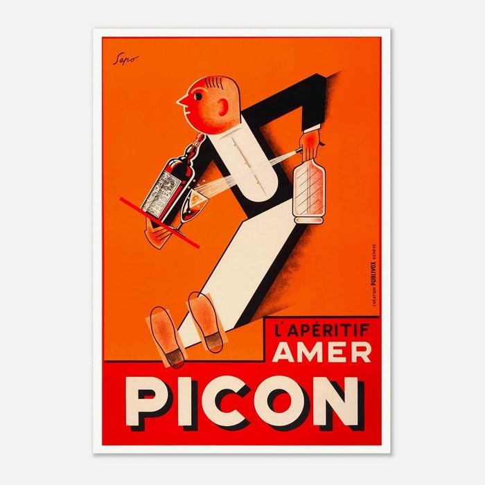 Galrie Amer Picon Vintage Waiter Advertising Poster-French Aperitif Art Print Home Decor, Poster Only, A4 21 x 30cm (8 x 12inch)