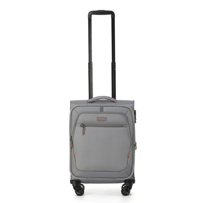 Tosca Luna Lite Soft Case Carry On Travelling Suitcase Small 52x34x23cm GRY/ORG