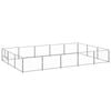 vidaXL Dog Kennel Silver Steel Outdoor Puppy Enclosure Dog Pet Supply Cage