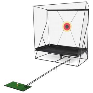 Golf Practice Net 10 x 8 FT with Automatic Ball Return, Golf Hitting Net Set with Target, Turf Mat