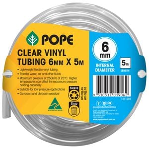 Pope 6mm x 5m Clear Vinyl Tubing