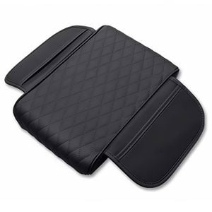 Catzon Car Console Armrest Cover Thickened Upgraded Microfiber Leather Arm Cushion-black