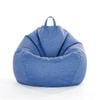 Catzon Bean Bag Chair Cover (No Filler) Linen Washable-DarkBlue(M)