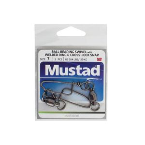 Mustad Ball Bearing Swivels With Welded Ring & CrossLock Snap 4