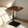 BRIBRION C Shaped Side Table Adjustable Height, Couch Tray Table
