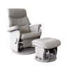 Manhattan Feeding Glider Chair & Ottoman - Steel Grey Fabric