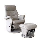 Manhattan Feeding Glider Chair & Ottoman - Steel Grey Fabric