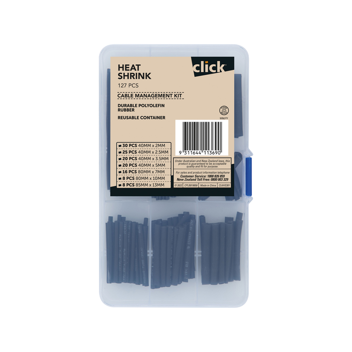 Click Heatshrink Cable Management Kit - 127 Pieces