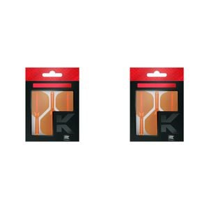 6pc Target K-Flex No 2 Dart Flight & Shaft Short 19mm - Neon Orange