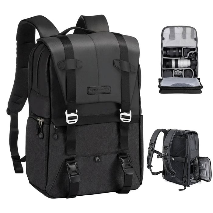 NNEOBA Camera Backpack for Camping Black
