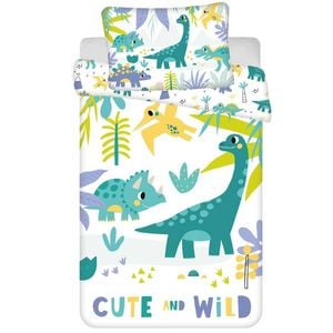 Sweet Home Kids Cute And Wild Dinosaur Cotton Quilt Cover Set - Toddler Bed Size