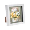 Nicola Spring 6 x 6 3D Shadow Box Photo Frame - Craft Display Picture Frame with 4 x 4 Mount - Glass Aperture - White