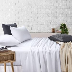 Amsons Sheet Set - King Fitted & Flat Sheet With Pillowcases - White