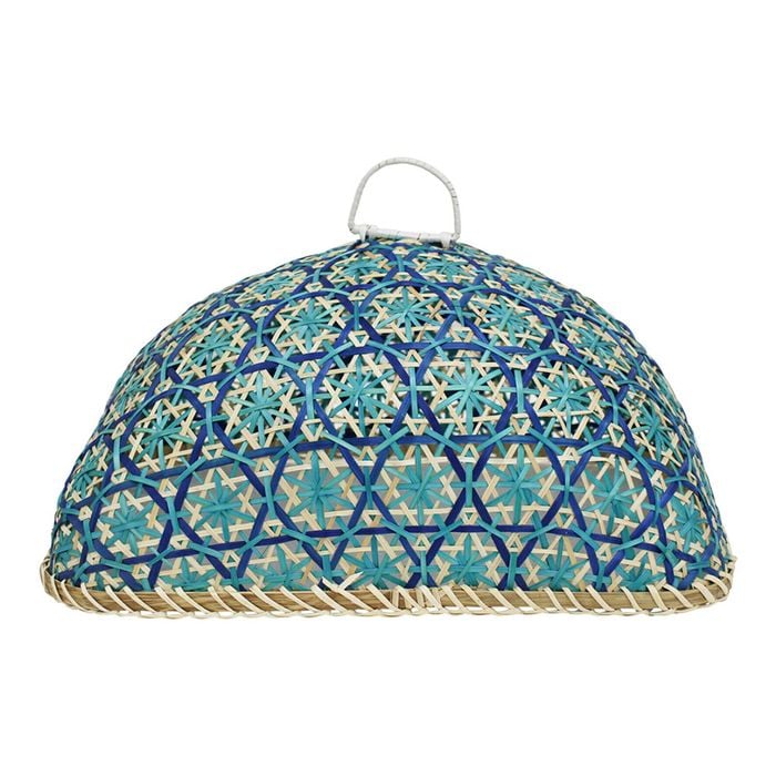 Lvd Rectangle 37cm Woven Food Cover Kitchen Dining Meal Guard - Blue