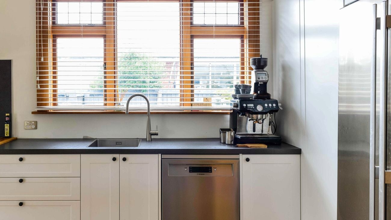 Modern kitchen bench-top and cabinets