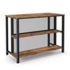 Costway Wood Kitchen Buffet Island Table 3-tier Wine Bar Table Brown