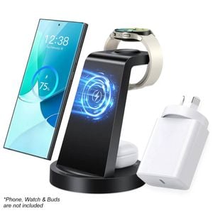Generic 3-in-1 Wireless Charging Station for Samsung with 20W USB-C Power Adapter