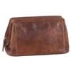 Pierre Cardin s Rustic Leather Toiletry Case  Travel Cognac