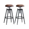 2x Levede Rustic Industrial Bar Stool Kitchen Stool Barstool Swivel Dining Chair