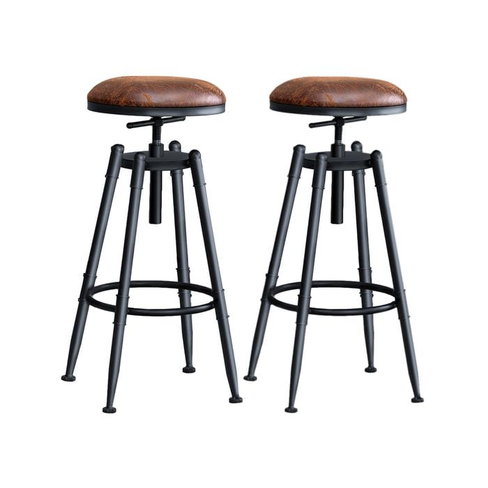2x Levede Rustic Industrial Bar Stool Kitchen Stool Barstool Swivel Dining Chair