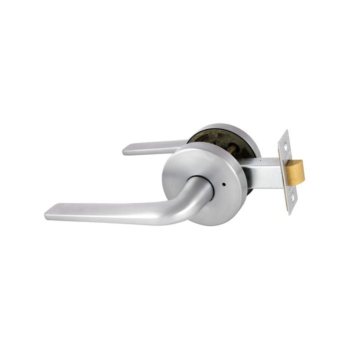 Schlage Brushed Satin Chrome Medio Series Sierra Privacy Lever Set 