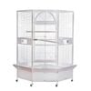 YES4PETS 185cm XXL White Corner Bird Cage Pet Parrot Aviary  Perch Castor Wheel