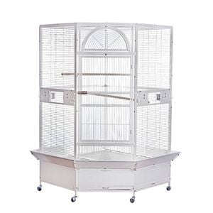 YES4PETS 185cm XXL White Corner Bird Cage Pet Parrot Aviary  Perch Castor Wheel
