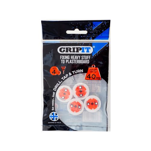 GripIt 18mm Red Plasterboard Fixing - 4 Pack - Bunnings Australia