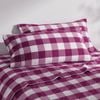 Dreamaker Remy Washed Cotton Yarn Dyed Check King Pillowcase Berry Twin Pack