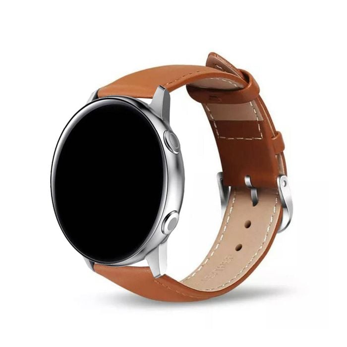 Premium Leather Watch Band Strap - For Samsung Galaxy Watch Garmin Venu Huawei Universal 22mm (Brown)