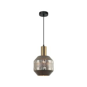 CLA Lighting MARACA Interior Glass Jar With Quadrilateral Segment Pendant Light- Gold