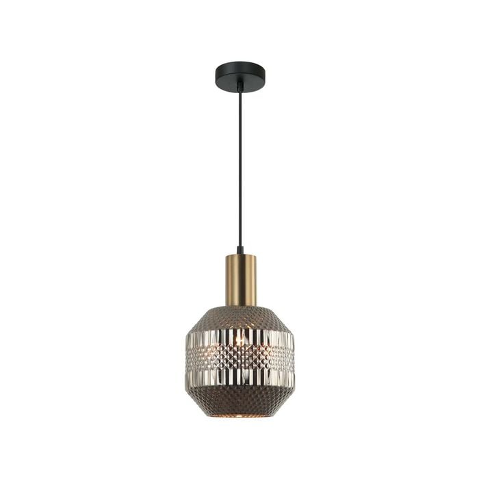 CLA Lighting MARACA Interior Glass Jar With Quadrilateral Segment Pendant Light- Gold