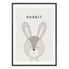 Galrie Charming Minimalist Rabbit Art Print for Modern Decor, Black Frame, A1 60 x 84cm (23 x 33inch)
