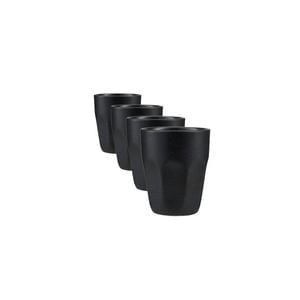 4x Maxwell & Williams Latte Cup Porcelain Caviar Black Reactive Glaze 250ml