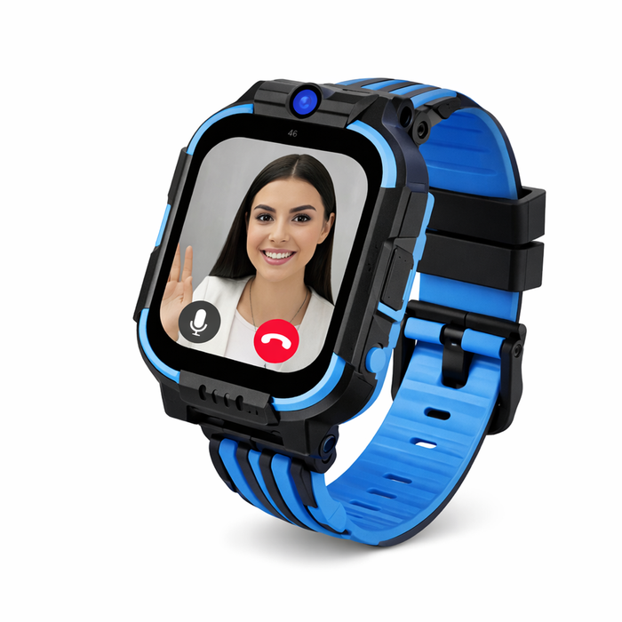 Kids 5G Smart Watch with GPS Location, SOS Emergency Call, Phone Function, Camera, Wi-Fi & Waterproof Design – 1.83 Inch Blue