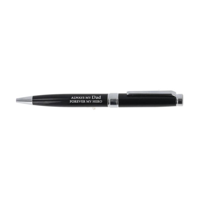 Bridgewater Pen Company Dad Sentiment Writing Ballpen Black Silver Engraved