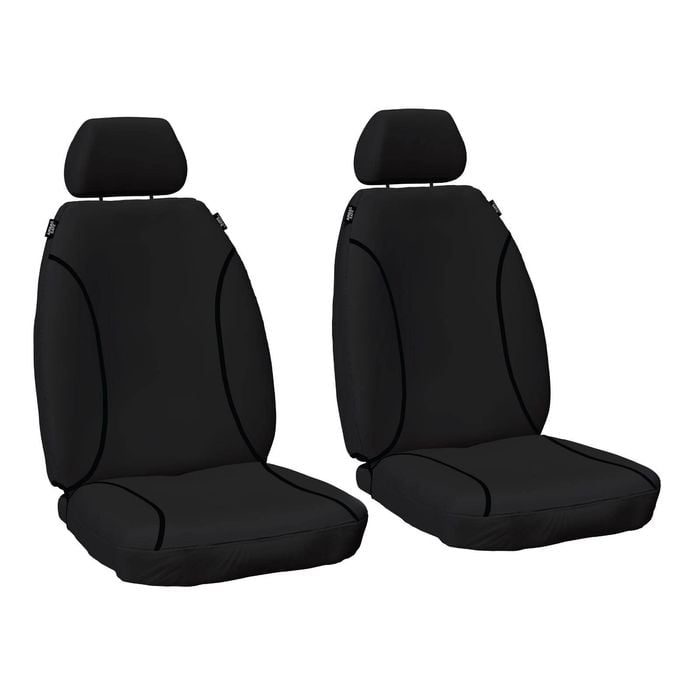 For Suzuki Jimny SUV 2018 - On TRADIES Black Canvas Front Seat Covers