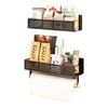 Catzon 2 Pcs Magnetic Spice Rack for Refrigerator with Paper Towel Holder-Black