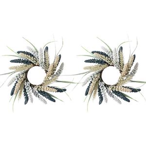 2x Candle Wreath Ring 30cm Plastic Hamptons Table Centerpiece Home Decor Display